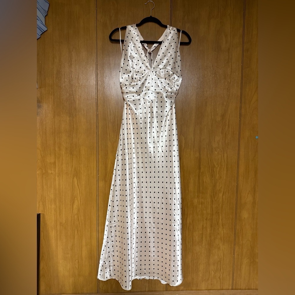 Bardot White and Black Polka Dot Maxi Dress - Picture 2 of 4